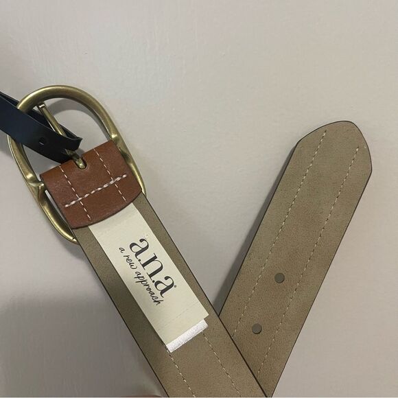 A New Approach Boho Brown Belt Studded Gold Hardware Size Small - Picture 5 of 8